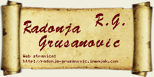Radonja Grušanović vizit kartica